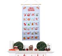 Calendrier de poche de Noël - sac mural de vacances de 100 x 50 cm, Avent pour le stockage en tissu d'Oxford, calendrier du compte à rebours à 24 jours avec poches festives | Décorations