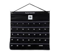 Calendrier de poche mural - Pochette de rangement murale en tissu, calendrier mensuel/hebdomadaire, salon, chambre, salle de bain, cuisine, organiseur mural scolaire