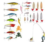 Calendrier de poisson - Calendrier de Noël 24 jours avec kit d'appâts artificiels - Kit de leurres de pêche festifs pour les fans de plein air - Accessoire d'intérieur - Idée cadeau pour la fête des