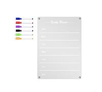Calendrier de réfrigérateur en acrylique transparent conçu pour la planification de la vie quotidienne avec effacement propre et réutilisable ()