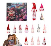 Calendrier de Saint-Valentin avec pendentif sans visage à collectionner | Nains de Saint-Valentin pour salle d'étude, cheminée, salon, chambre à coucher, dortoir, vacances saisonnières