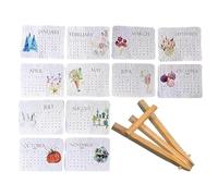 Calendrier de semences 2026 durable avec support, plantable de noms, calendrier d'écriture 2026, 12 mois, peut être planté dans la terre, pour le jardinage, la vie verte, 14 x 10 x 1 cm