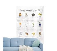 Calendrier de serviette calendrier mural en tissu, tissu pour calendrier mural en lin pendentif | Œuvres d'art de coussin à thé vintage, affichage en tissu annuel, affichage en tissu