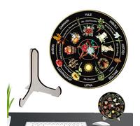 Calendrier de sorcière | Décoration de table d' Yule | Panneau en bois fait à la main avec support pour décoration d'intérieur, cuisine, magasin, restaurant, table
