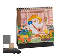 Calendrier de table 2025, Calendrier de table de dessin animé,Livres calendrier mensuel quotidien - Calendrier du planificateur quotidien Calendrier des dessins animés Livres de choses de P