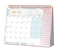 Calendrier de table 2026 2027-18 mois 2026 2027 de juillet 2026 à décembre 2027, calendrier de table 2026 à 2027 avec liste de tâches, 26,7 x 21,8 x 7,8 cm, rose