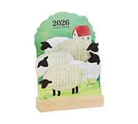 Calendrier de table 2026-3D Année Cheval Pony Mouton, Planner Mensuel Tourner | Décoration de bureau pour étudiants, accessoire maison avec papier épais 16,5 cm