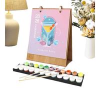 Calendrier de table 2026 - Calendrier à colorier pour | Agenda créatif avec 12 peintures à l'huile peintes manuellement pour enseignants, école, bureau, adultes et adolescents