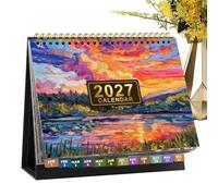 Calendrier de table 2027 - Agenda journalier janvier à décembre pratique | Organiseur de bureau, calendrier de table 2027, planificateur journalier janvier à décembre, pratique, stable, universel