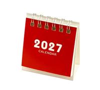 Calendrier de table 2027, planificateur de bureau debout compact pour référence de date avec affichage de pages en spirale travail quotidiennement