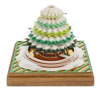 Calendrier de table 3D 2025 avec lumière LED, mémo 3D, calendrier 3D, calendrier mémo 3D, cadeau pour décoration de bureau de Noël (arbre de Noël sans lumière)