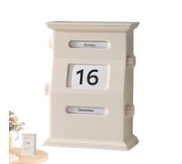 Calendrier de table à bloc rétro - calendrier perpétuel Blocs de date de table | blocs de calendrier rétro Affichage de la date de bureau Décorations de bureau, Calendrier de table, Dec