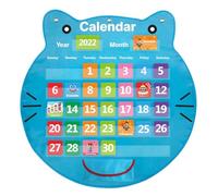 Calendrier de table avec poches | Calendrier mural scolaire avec cartes - Matériel pédagogique pour la maison d'école Tableau éducatif, décoration d'enseignants maternelle élémentaire