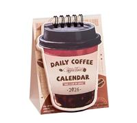 Calendrier de table, bloc de planification sur le thème du café, calendrier de table 2026, pour bureau, maison, salle de classe, réfrigérateur, père, hommes, femmes et