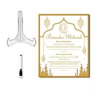 Calendrier de table du Ramadan avec stylo et base pour suivi de l'Iftaar et décoration de préparation de l'Aïd (BT321)