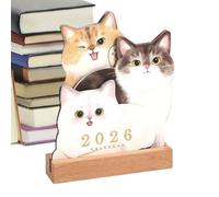 Calendrier de table mensuel avec motif animal - Agenda académique pour avec motif chiots et chatons - Pour une utilisation quotidienne au travail, en classe, à la maison, en classe, pour