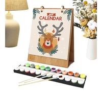 Calendrier de table Organisation Calendrier annuel 2026 | Calendrier des peintures Encyclopédie pour enfants, 12 peintures à l'huile peintes à la main, planificateur amusant pour les enseignants et la