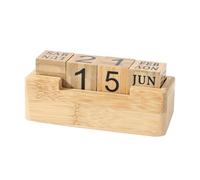 Calendrier de table perpétuel - Blocs de date et de mois en bois, organisateur d'affichage de bureau, accessoire de bureau à motif de chiffres rétro, système de blocs perpétuels créatifs | Bloquer la