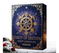 Calendrier de Tarot de l'Avent - 26 x 18 x 3 cm Acrylique 2025 Fate Tarot Set, 190 g | Comprend 24 figurines plates 2D pour le compte à rebours des vacances, intérieur de voiture, salle de jeux