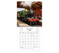 Calendrier de train vintage - Calendrier mural 2026 avec locomotive à vapeur 12 mois | Train de chemin de fer classique pour la maison, l'école, la salle murale, l'étude, la planification de