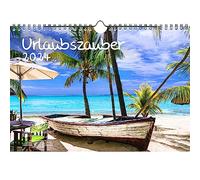 Calendrier de vacances format A4 pour vacances 2024, voyage, plage, lointain, rêves, vacances - âme