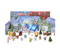 Calendrier de vacances de luxe Pokémon - Comprend 15 figurines de combat de 5,1 cm avec finition spéciale et neuf accessoires de diorama