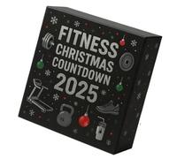 Calendrier de vacances transparent sur le thème de l'exercice avec 24 compartiments Structure en acrylique pour décoration de salle de sport à la maison Calendrier de l'Avent familial