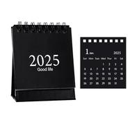 Calendrier debout en, calendrier de bureau 2025,Planification 2025 Planification quotidienne Rotation des pages à 360 degrés | Calendrier rabattable pour salle de classe, petit bureau double face, ca