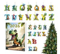 Calendrier Décompte Alphabet Dinosaure Accessoires D'Apprentissage Des | Ensemble Calendrier Décompte Alphabet Animal pour Jeunes , Parents, Étudiants, Fêtes, Classe