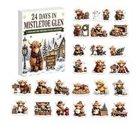 Calendrier décoratif de l'Avent de Noël Souvenir 2026 Acrylique Plat 2D | Calendrier de l'Avent aux vaches acryliques pour des Animaux Propriétaire Mur Porte Manteau de Cheminée