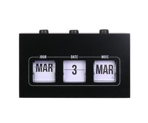 Calendrier décoratif en bois perpétuel collection FLIP FLAP noir
