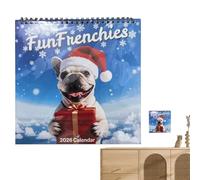Calendrier des animaux de Noël 2026, utilisation murale et bureau pour liste de choses à faire, planificateur mensuel avec papier épais, accessoires pour la maison pour notes, bureau, salon, porche, s