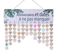 Calendrier des anniversaires perpétuel en Français- suspension décoration en bois Dates à ne pas manquer Calendrier mural Calendrier Bois decoration maison cadeau fammille mamman mamie