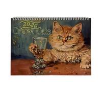 Calendrier des chats 2026 - Calendrier du chat ivre | Calendrier mural sur le thème du chat de 12 meesi, grands blocs de papier épais et élégant pour bureau, maison, salle de ortoir