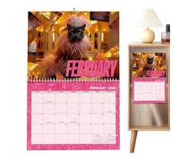 Calendrier des chats 2026 : planificateur mural de 12 mois, calendrier sur le thème des chats humoristiques, grand format de grille lisible, programmation facile et ludique | Illustration