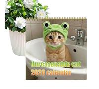 Calendrier des chats 2026 Planificateur mural mensuel | Planificateur de table pour les adultes des amis de la famille Bureau amis | chats sucrés Calendrier mural de 12 mois