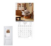 Calendrier des chats amusants 2026 - Papier 8,27 x 8,27 pouces | Mensuel avec notes avec agenda pour chatons, calendrier pour lire le journal, décoration pour la maison, bureau, salle de classe