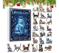 Calendrier des Chats en 2026 Ornement Miniature Chat en 2D Drôle | Calendrier de l'Avent 24 Animaux Pour Familles Collectionneurs Fête de Noël Bureaux Maison Pièce Chambre École