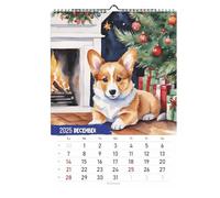 Calendrier des chiots 2025 | Calendrier mural mensuel à, calendrier mignon Corgi de 12 mois, planificateur annuel annuel, planificateur mural multi-applications pour l'organisation et la plani
