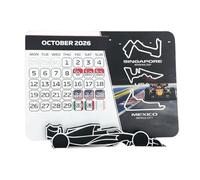 Calendrier des courses F1 2026, calendriers de bureau des événements de course avec calendrier complet, planificateur de calendriers de courses de sport automobile avec support (1pcs)
