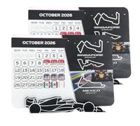 Calendrier des courses F1 2026, calendriers de bureau des événements de course avec calendrier complet, planificateur de calendriers de courses de sport automobile avec support (2pcs)