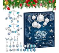 Calendrier des de l'Avent 2025 - Kit de fabrication de bracelet 24 jours sur 24 avec des accessoires de perles de charmes | Ensemble d'artisanat de pour filles bricolage, coffre-cadeau à