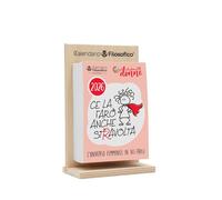 Calendrier des femmes 2026, calendrier philosophique dédié aux femmes avec support en bois, format A6 de 10 x 14 cm, 365 jours de pensées à la femme, chaque jour une phrase, fabriqué en Italie