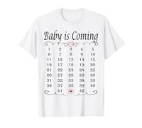 Calendrier des femmes enceinte Baby is Coming Grossesse 2021 T-Shirt