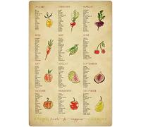 Calendrier des fruits et légumes de saison, panneaux métalliques, décoration murale, affiche en aluminium, guide de référence des agriculteurs, affiches de ferme scientifique, ferme, maison, cuisine