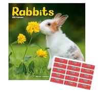 Calendrier des lapins 2026-16 mois - Avec autocollants organisationnels