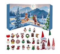 Calendrier des lutins de Noël | Figurines pour fêtes, petits ornements pour sapin de Noël ou table, calendrier de 24 jours pour adultes et