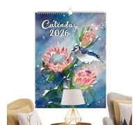 Calendrier des Oiseaux 2026 - Calendrier Mural Fleurs et Oiseaux 12 Mois,Organisateur Mensuel Décoratif pour Bureau Maison Chambre Cuisine Salon Salle d'Étude