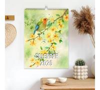 Calendrier des Oiseaux 2026 | Calendrier Mural Fleurs et Oiseaux 12 Mois | Organisateur Mensuel Décoratif pour Bureau Maison Chambre Cuisine Salon Salle d'Étude