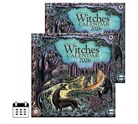 Calendrier des Sorcières 2026 - Calendrier mural païen et Wicca avec Sabbats, Esbats, Phases de Lune, Astrologie, Mois des Arbres Celtiques et Rituels Magiques, 30,7×30,7cm (Lot de 2)
